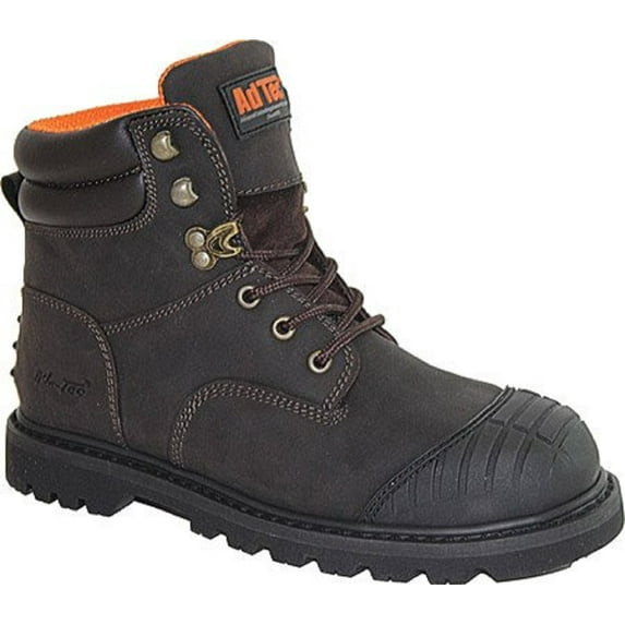 AdTec Men's 6" Soft Toe Work Boot Shoe Outdoor, Black Leather. 9637 (9 D)