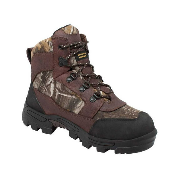 AdTec Men's 7" Camo Hunting Hiking Boot, Dark Brown Leather 1657