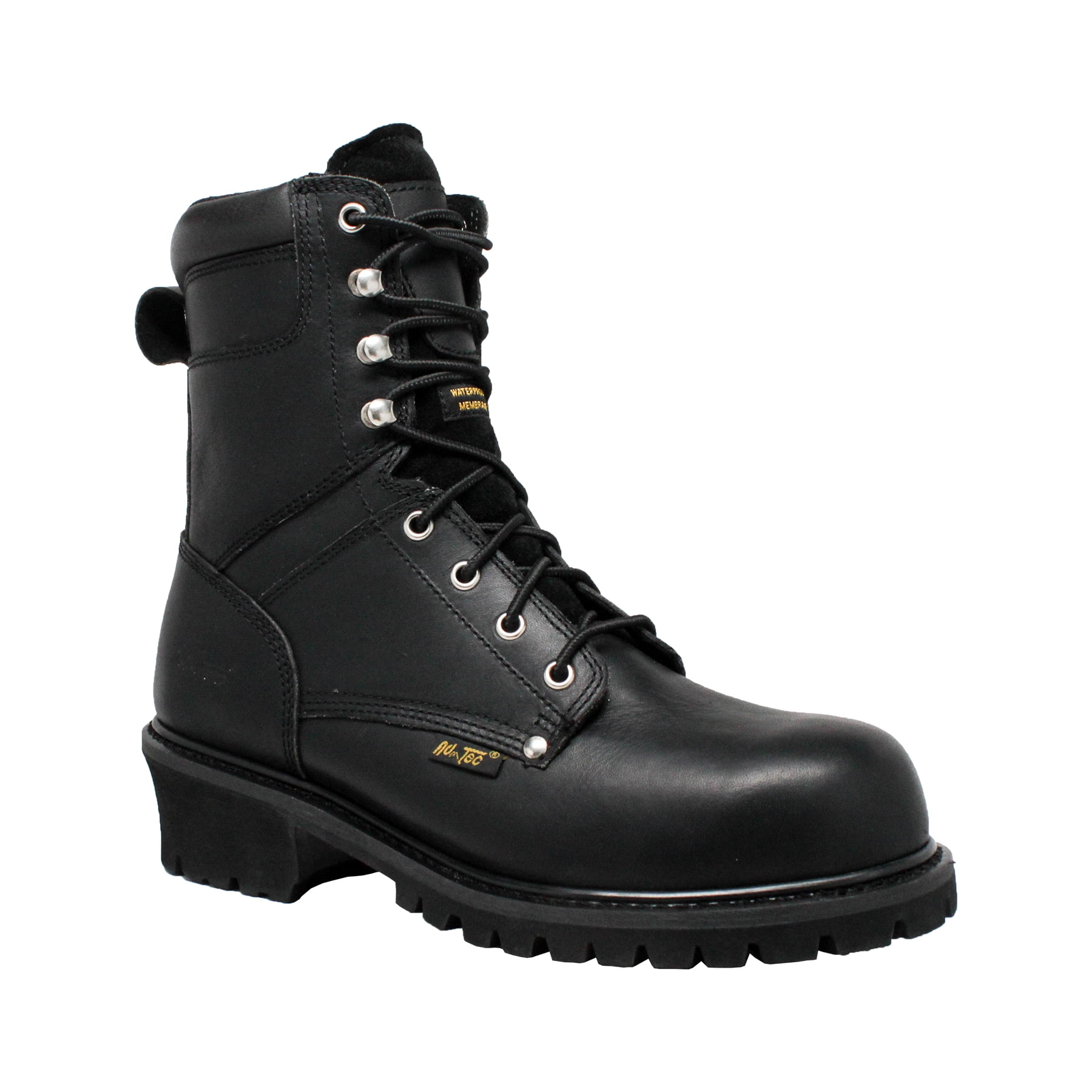 AdTec Men's 9Inch Super Logger Boot Black Leather Waterproof Boots