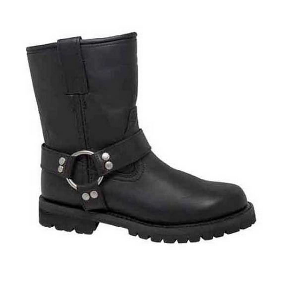 AdTec Women's 8" Harness Black Leather Motorcycle Work Boot 2445 (9.5)