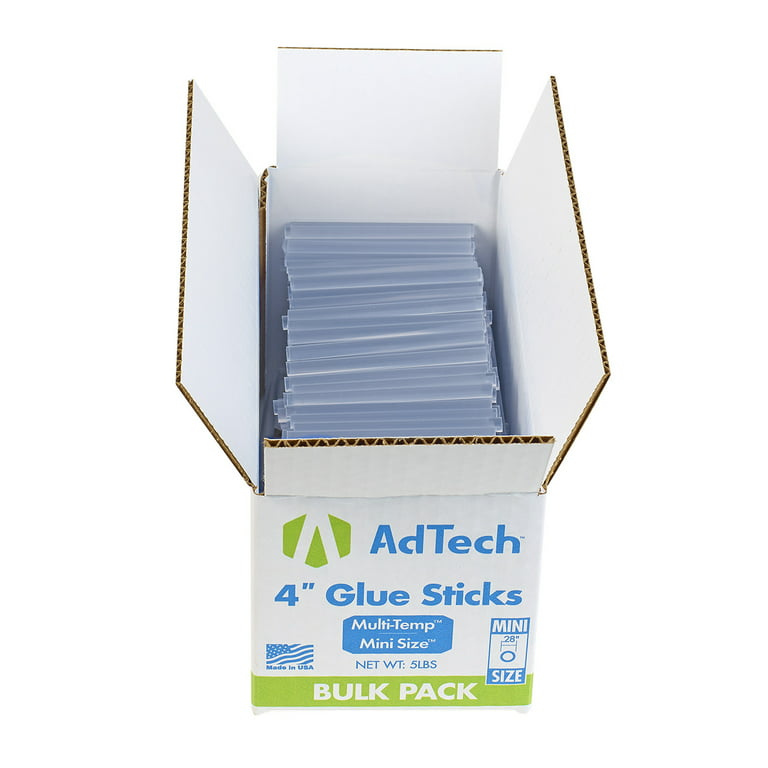 AdTech 100-pack 4-inch Mini Glue Sticks for Crafting, DIY, and Home Repair  #W229-34ZIP100 Bulk,Clear