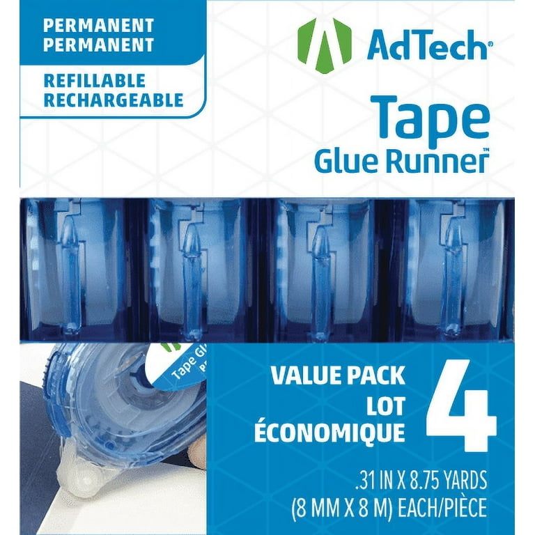 05603 Glue Runner Permanent 35 Yards Total - Pack of 3 (4 each), Blue