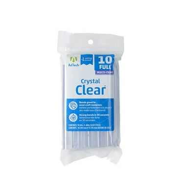 AdTech Crystal Clear Hot Glue Sticks, Full Size 4" x .44" ,10 Sticks