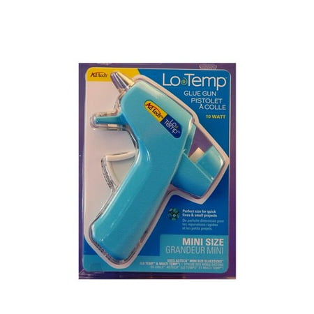 AdTech Lo-Temp Mini Hot Glue Gun, Blue | 10W Craft Glue Gun with 5-Foot Cord | Ideal for Delicate Materials & Small Projects | Uses Mini Glue Sticks