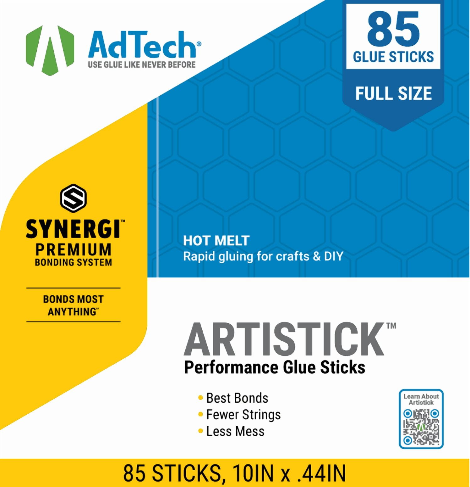 AdTech Premiere 10" hot Glue Sticks Full Size, 5lbs, 85 Sticks