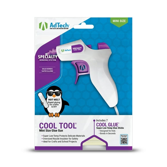 AdTech Ultra Low Temp Hot Glue Gun, White with AdTech Lo-Temp Mini Glue Sticks, Combo Pack