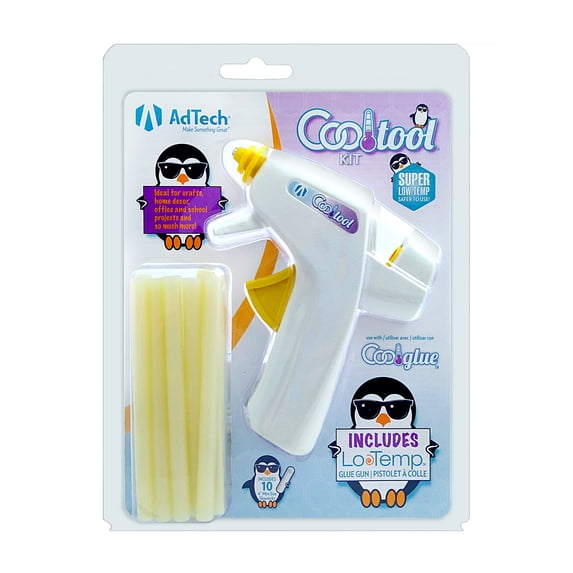 AdTech Ultra Low Temperature Hot Glue Gun with AdTech Lo-Temp Mini Glue Sticks, Combo Pack (05690)