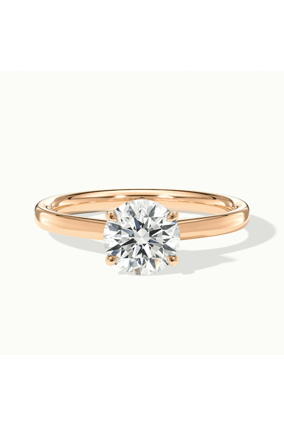 Ada 1 Carat Round Solitaire Lab Grown Engagement Ring in 10k Rose Gold
