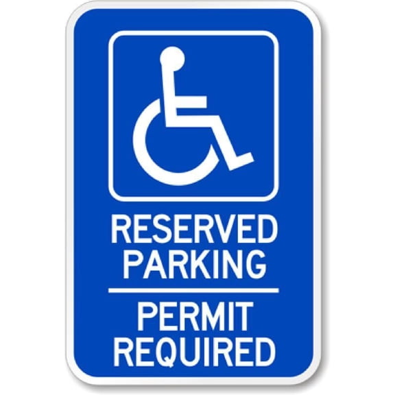 Ada Handicap Reserve Parking Weatherproof Metal Sign Size: 16 x 12 Inch