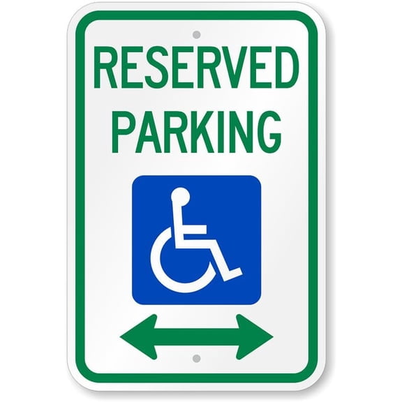 Ada Handicap Reserved Parking Aluminum Weatherproof 8" x 12" Sign p00260