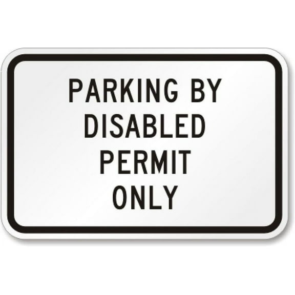 Ada Handicapped Parking Permit Weatherproof Metal Sign Size: 16 x 12 Inch