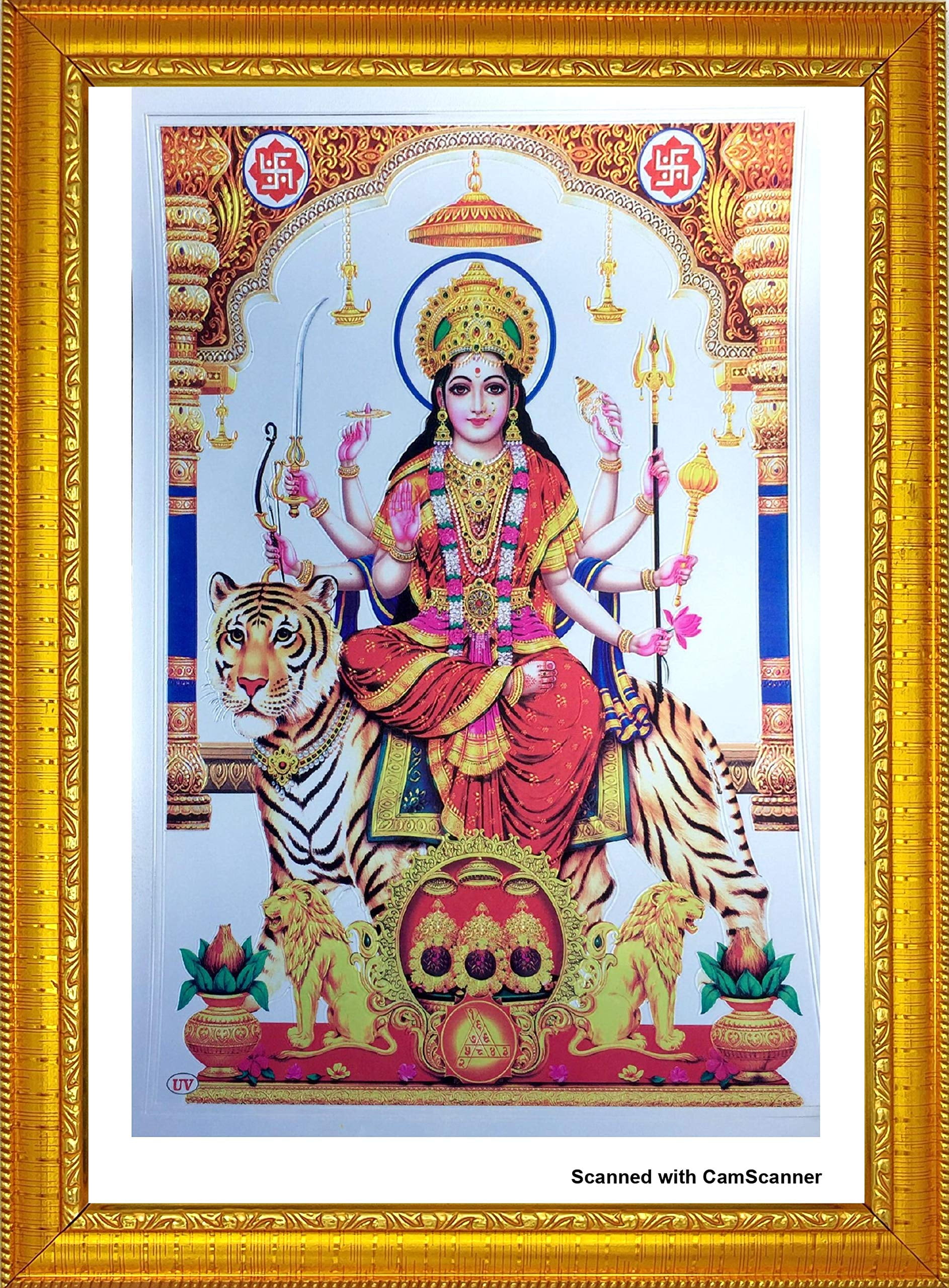 Ada Handicraft Hindu Lord Goddess God Religious Framed Painting For