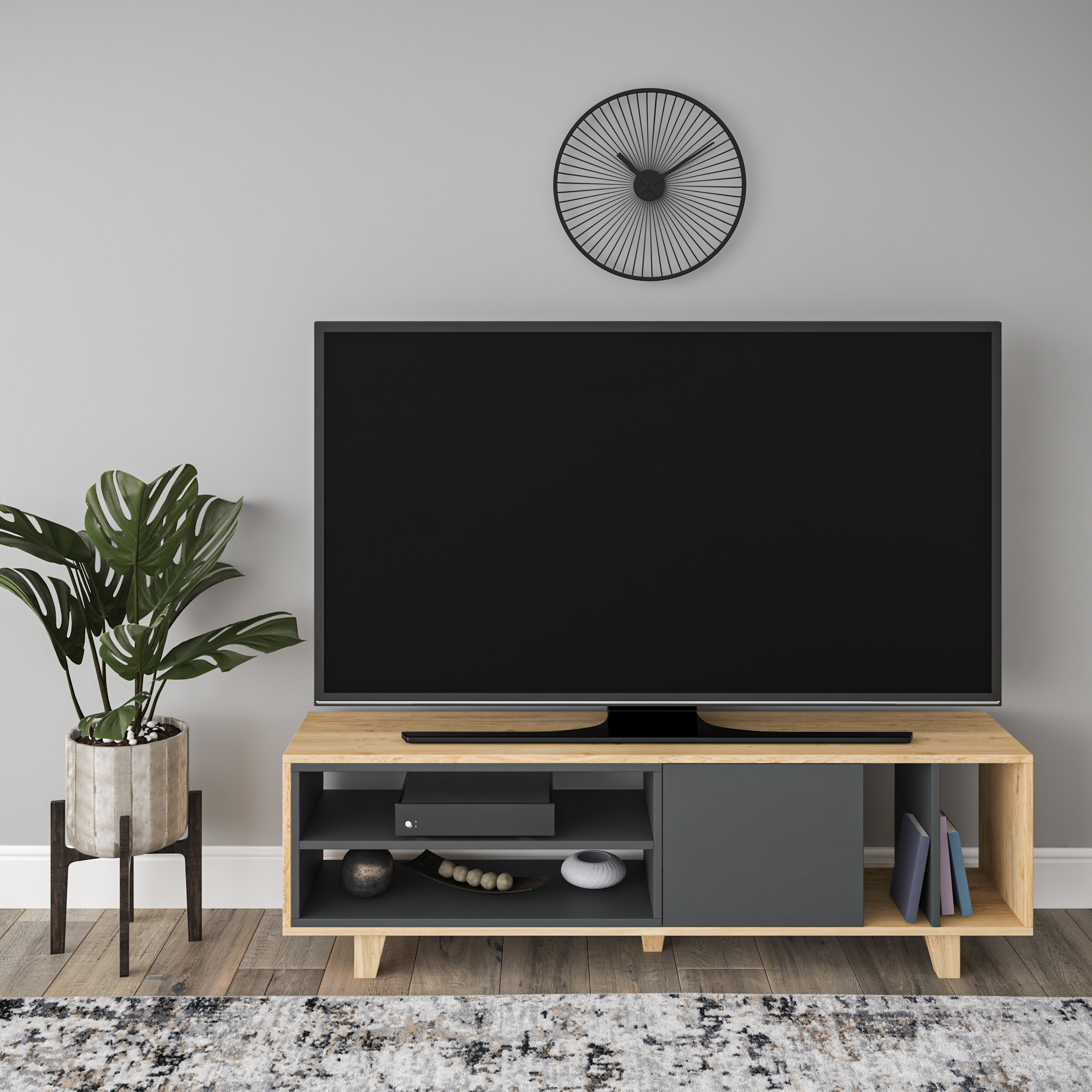 Ada Home Décor 2 Tier Rosmar TV Stand for TVs up to 63", Anthracite