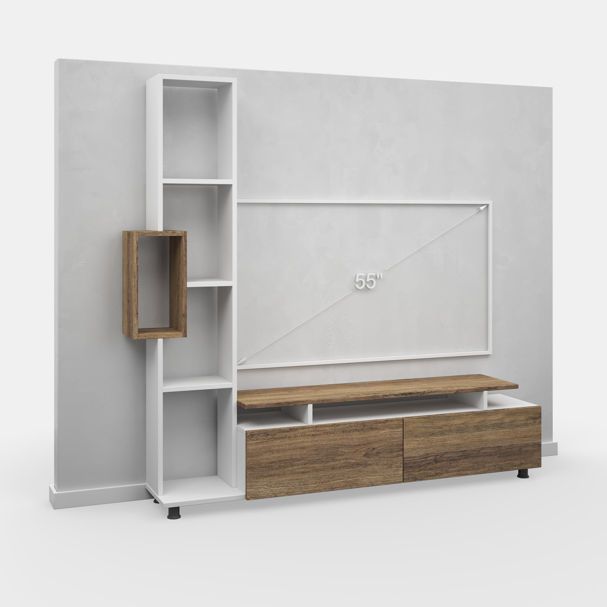 Ada Home Décor 2 Tier Rossano TV Stand for TVs up to 53", White