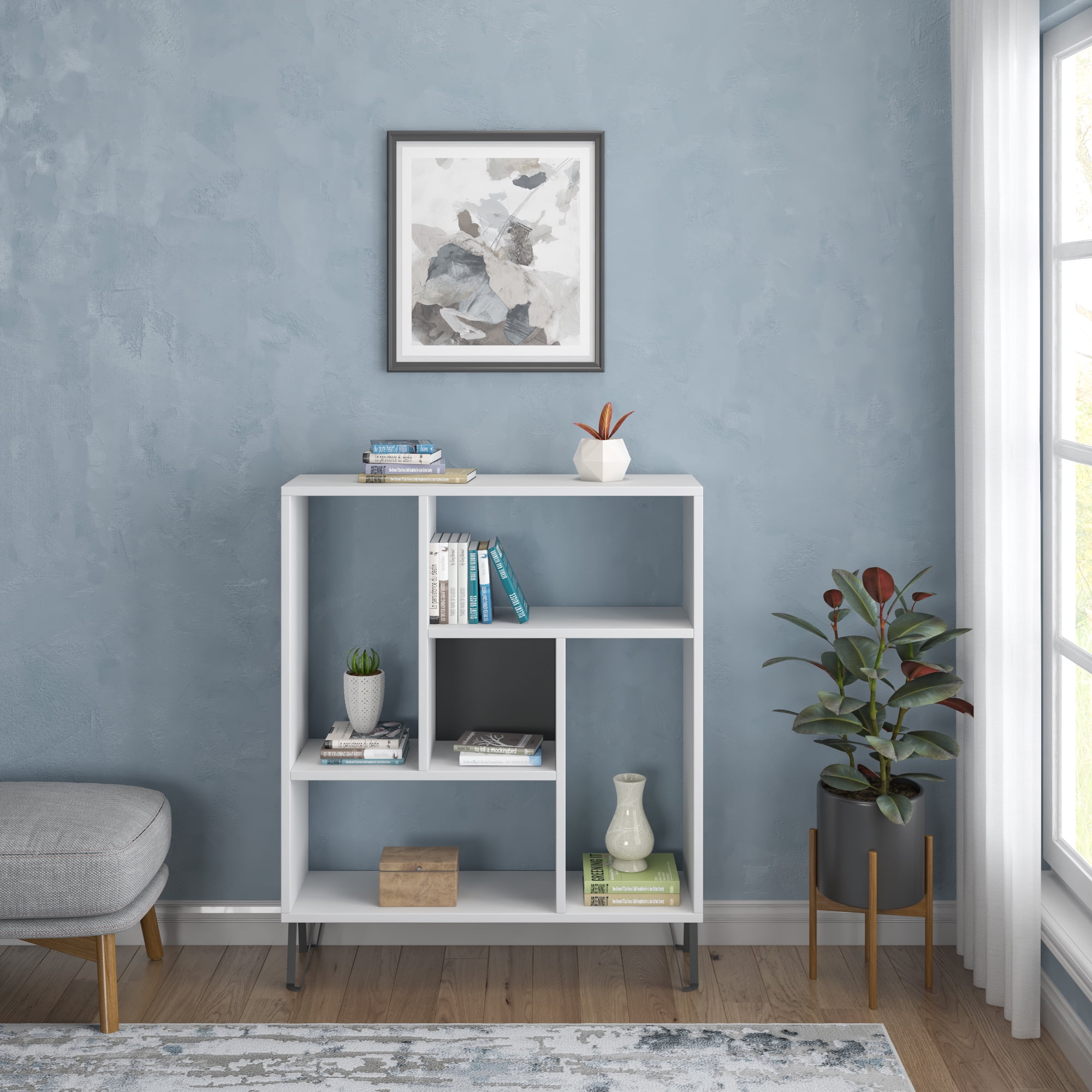 Ada Home Décor Arven 3 Tier Bookcase, White