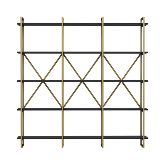 Ada Home Décor ElstonV Bookcase, Anthracite/Gold