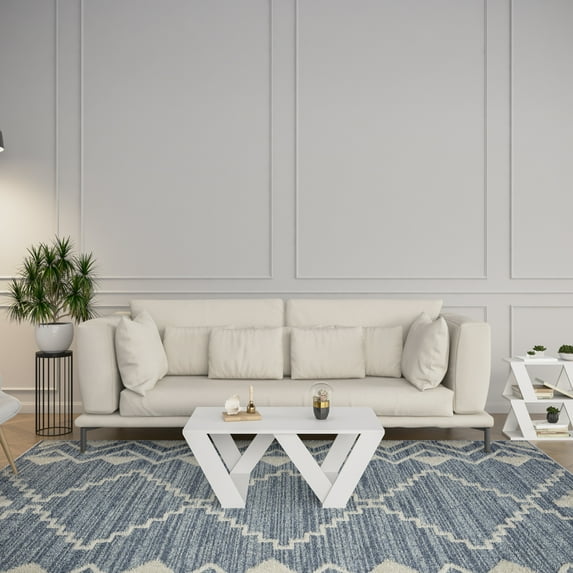 Ada Home Décor Modern Wooden Rectangle Coffee Table, White