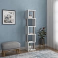 thumbnail image 1 of Ada Home Decor 5 Shelf Bookcase Multiple Tier Open Corner Shelf Narrow Book Shelves, White, 1 of 7