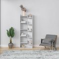 thumbnail image 1 of Ada Home Decor 5 Shelf Bookcase Multiple Tier Open Shelf Modern Book Shelves, White, 1 of 7