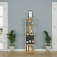 thumbnail image 1 of Ada Home Decor Abis 4 Tier Bookcase, Anthracite/Oak, 1 of 7
