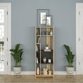 thumbnail image 1 of Ada Home Decor Abis 4 Tier Bookcase, Anthracite/Oak, 1 of 7