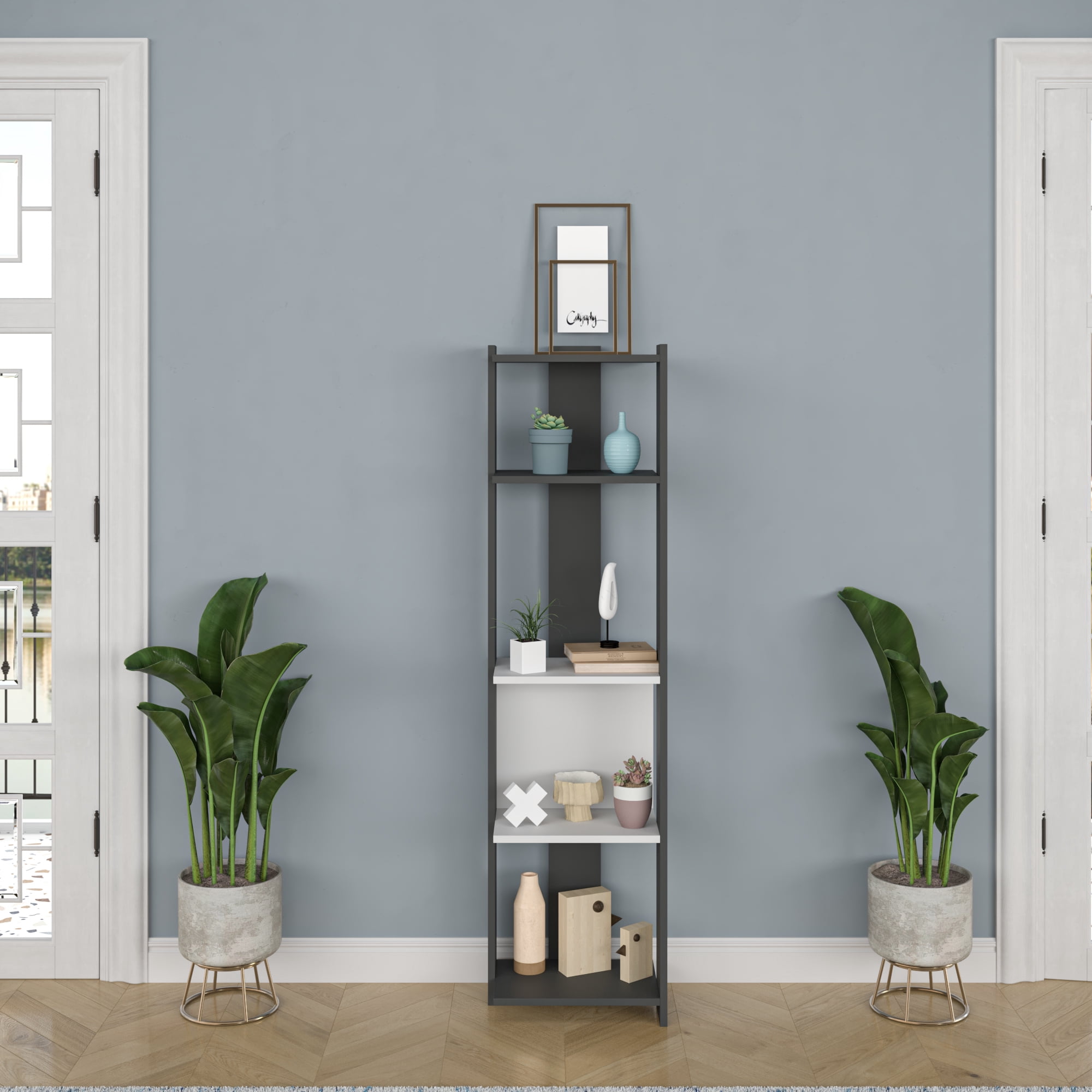 Ada Home Decor Abis Narrow Modern Bookcase