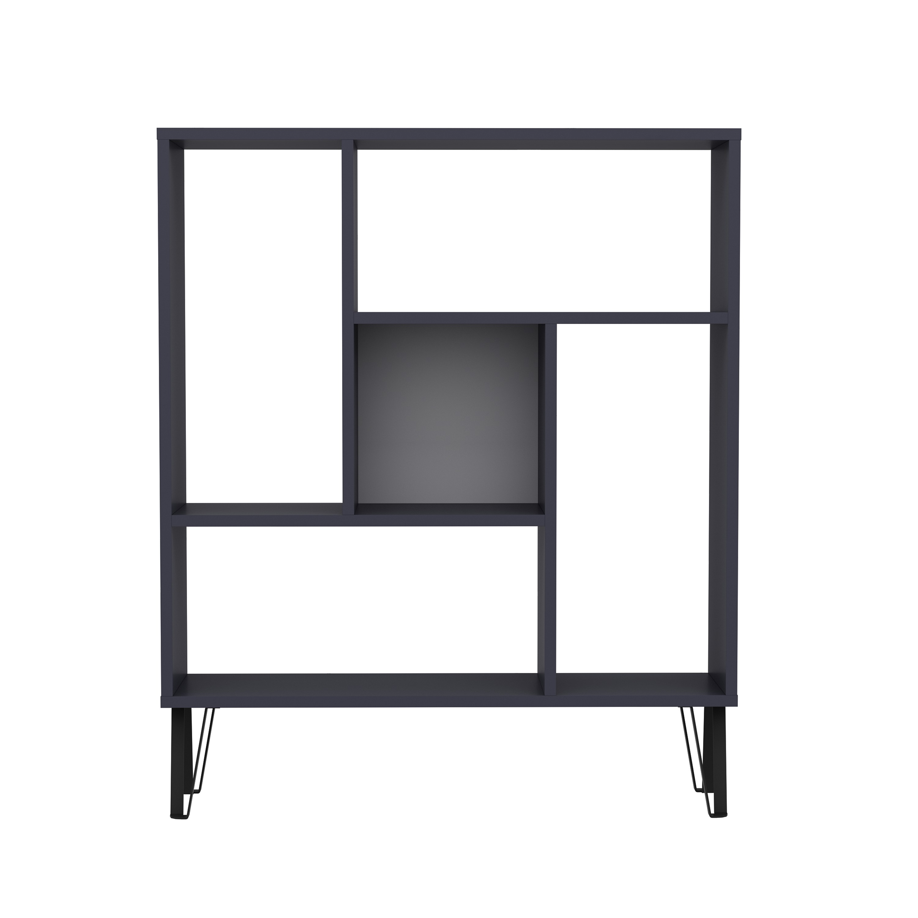 Ada Home Decor Arven 3 Tier Open Shelf Cube Bookcase, Anthracite