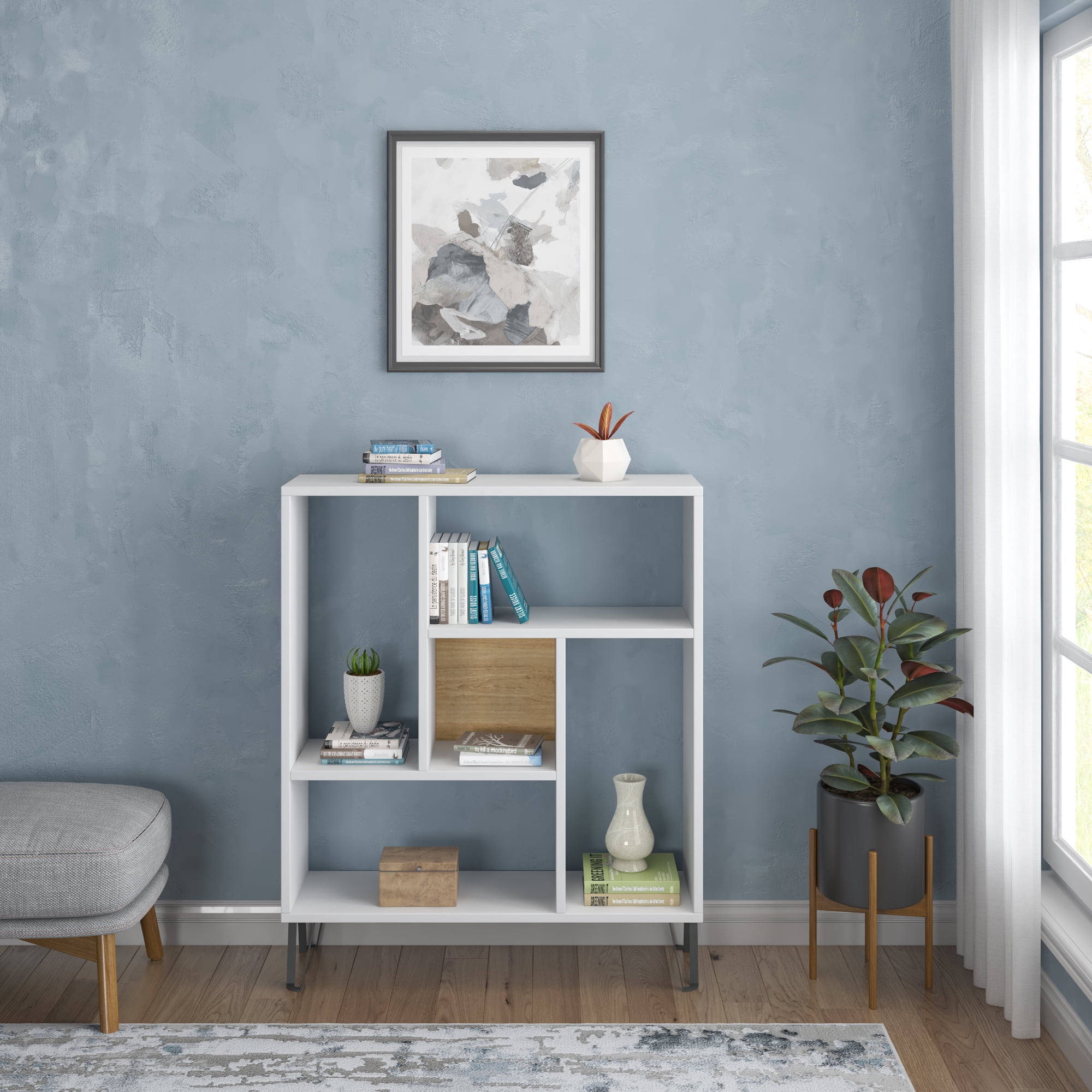 Ada Home Decor Arven 3 Tier Open Shelf Cube Bookcase, White