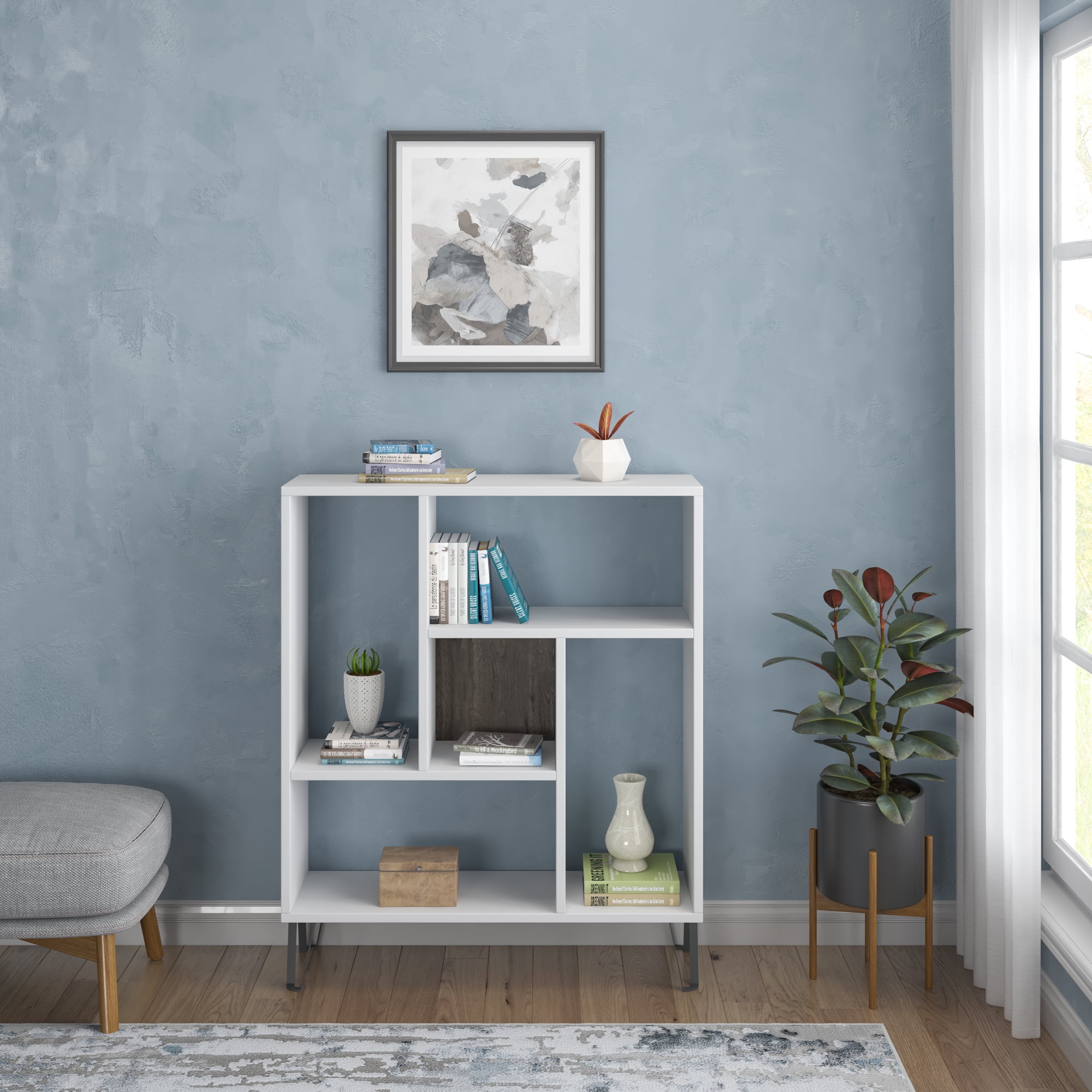 Ada Home Decor Arven 3 Tier Open Shelf Cube Bookcase, White