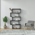 thumbnail image 1 of Ada Home Decor Barclay Multiple Tier Open Shelf Modern Bookcase, Anthracite, 1 of 7
