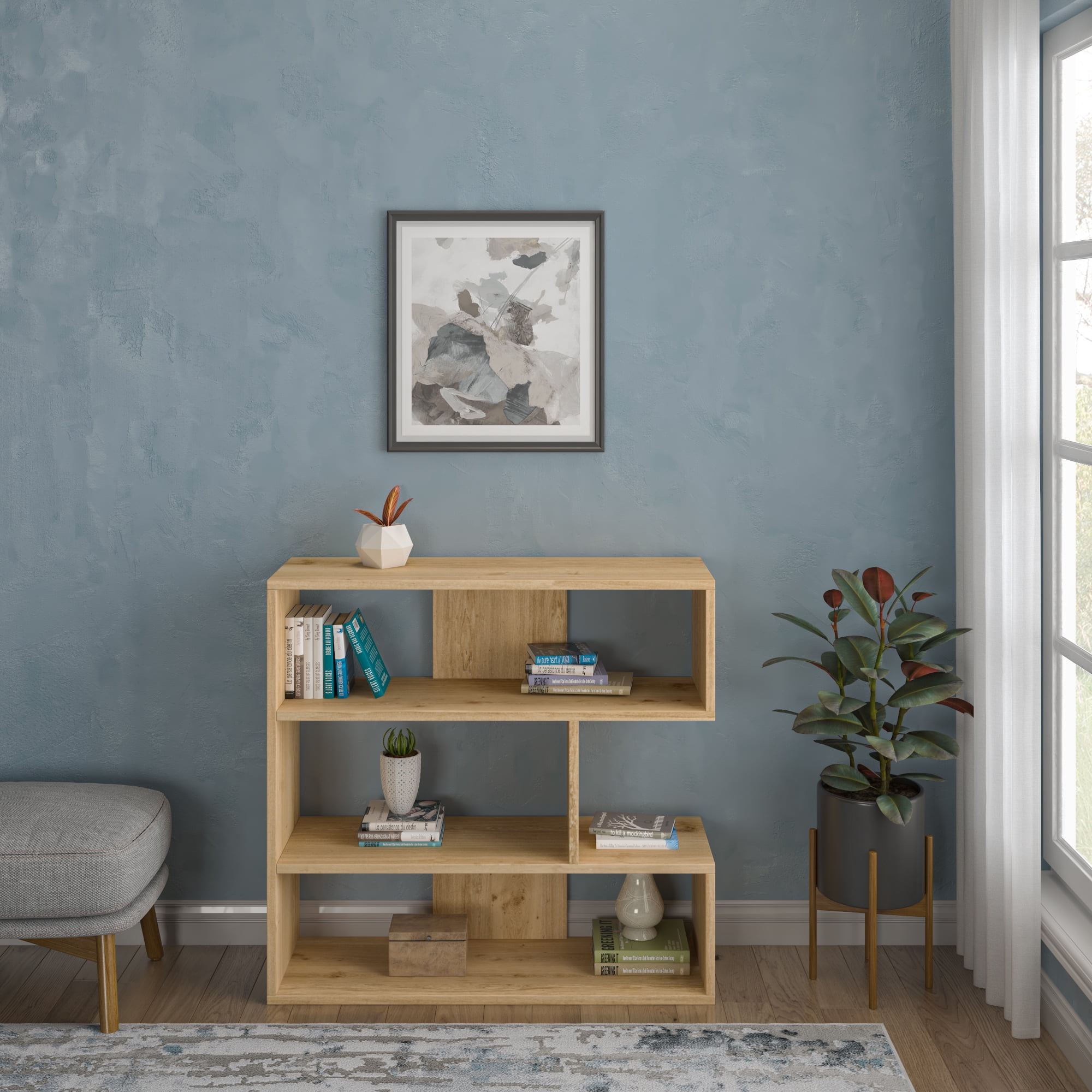 値下げ中　ADA ホーンウッド L 3本セット ⑧ Ada Home Decor Beethoven 3 Tier Open Shelf Modern Bookcase, Oak