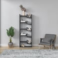 thumbnail image 1 of Ada Home Decor Bonaparte Multiple Tier Open Shelf Modern Bookcase, Anthracite/White, 1 of 7