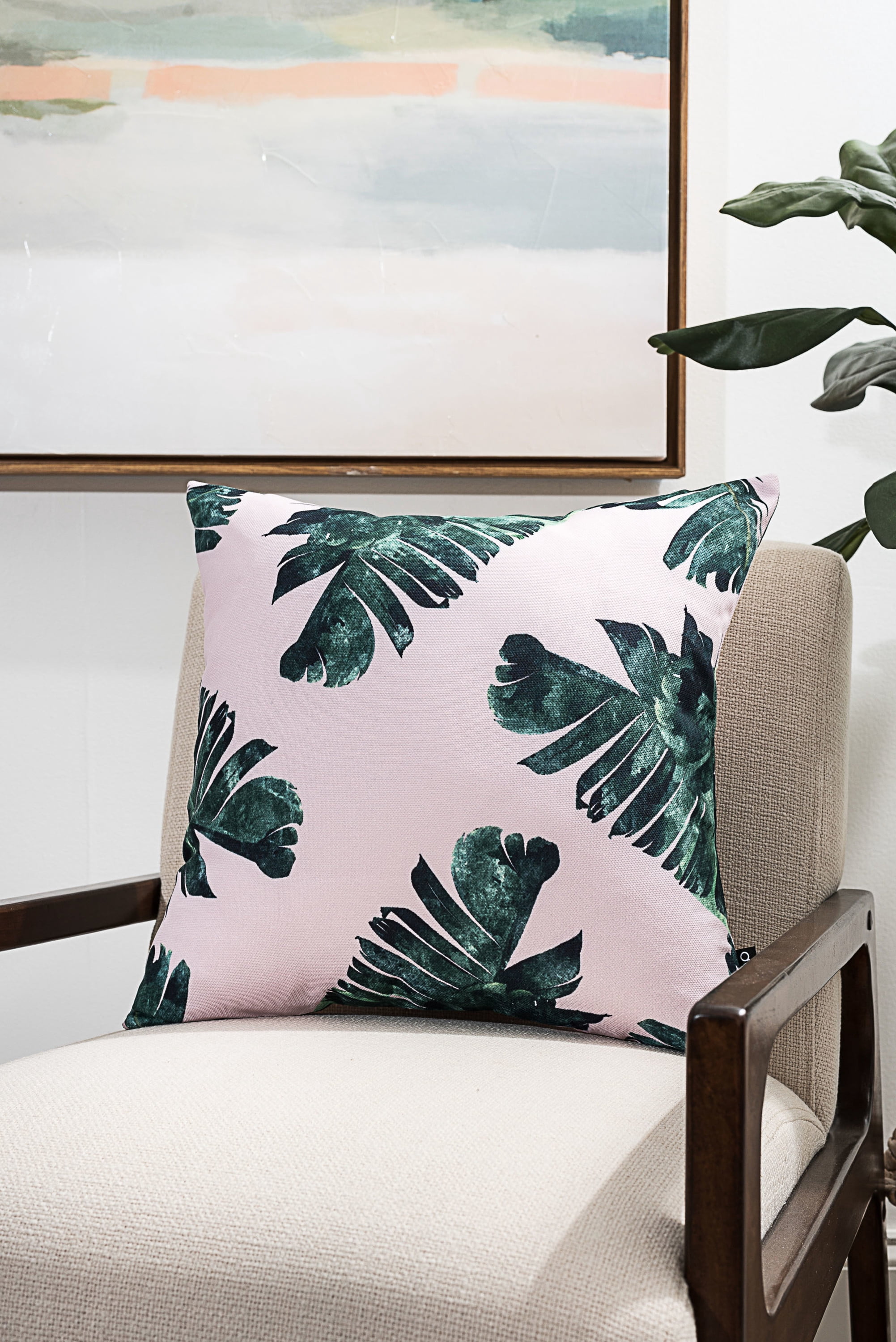 Ada Home Decor Bright Greenery Contemporary Pillow