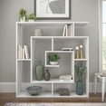thumbnail image 1 of Ada Home Decor Briscoe 4 Tier Open Shelf Bookcase Modern Geometric Book Shelves, White, 1 of 11