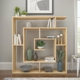 thumbnail image 1 of Ada Home Decor Briscoe 4 Tier Open Shelf Modern Bookcase, Oak, 1 of 11