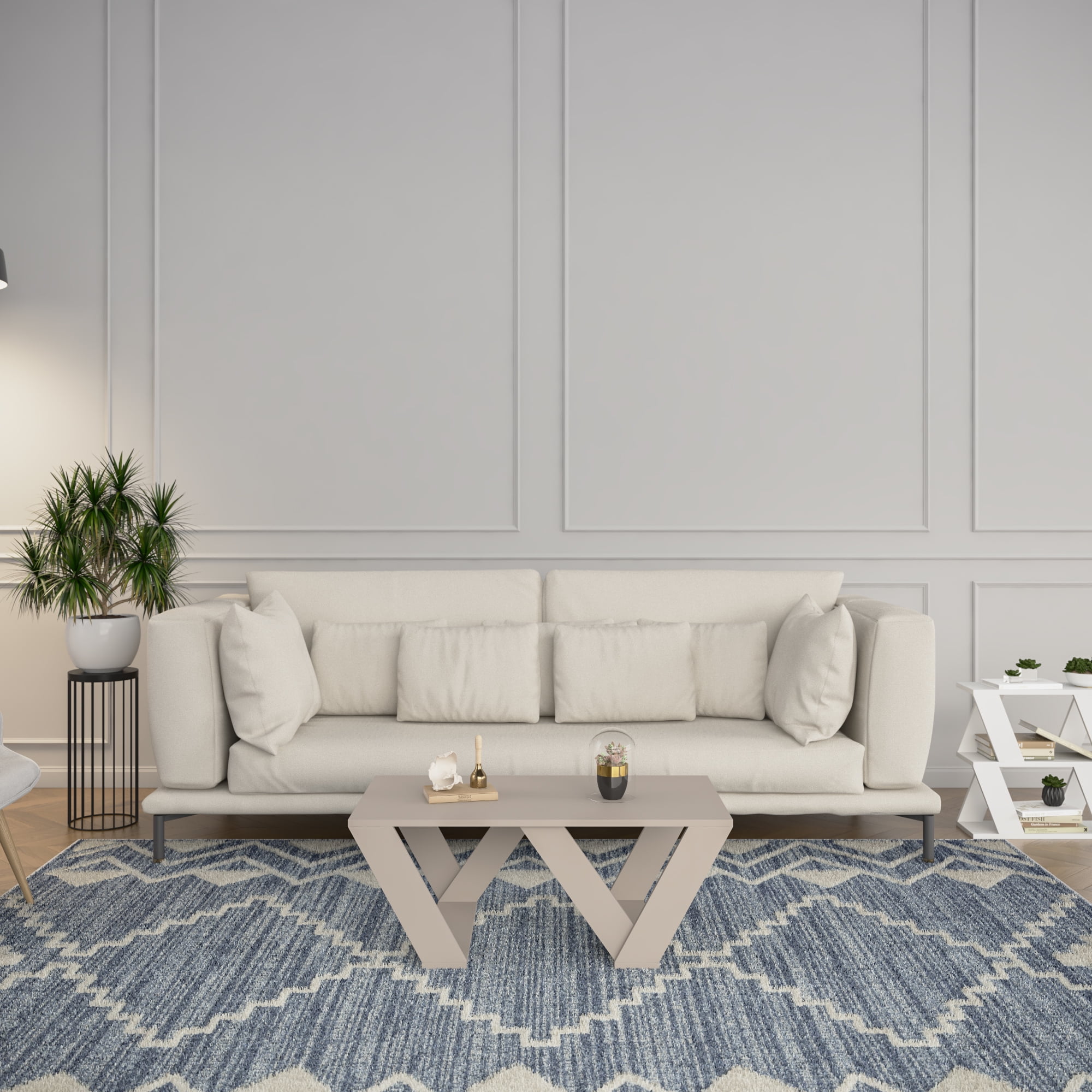 Ada Home Decor Cole Modern Coffee Table, Light Mocha