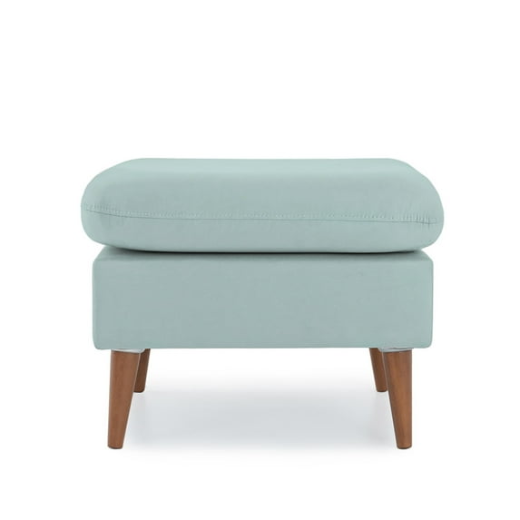 Ada Home Decor Darrow Ottoman with Wood-finished Legs, Pistachio