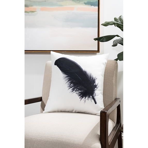 Ada Home Decor Decorative Square Throw Pillow, 16" x 16" Feather Printed
