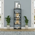 thumbnail image 1 of Ada Home Decor Diosp Multiple Tier Bookcase, Anthracite/Oak, 1 of 7