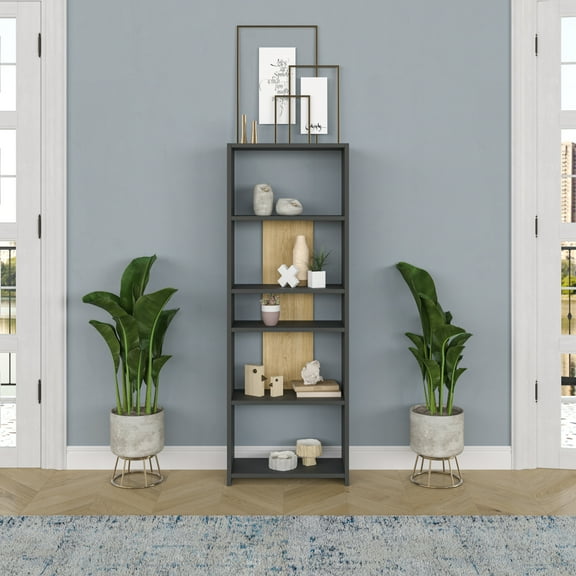 Ada Home Decor Diosp Multiple Tier Bookcase, Anthracite/Oak