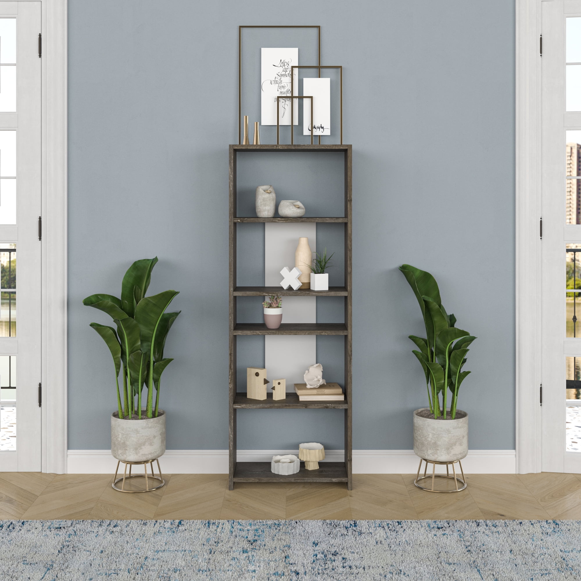 Ada Home Decor Diosp Multiple Tier Bookcase, Wenge/Oak