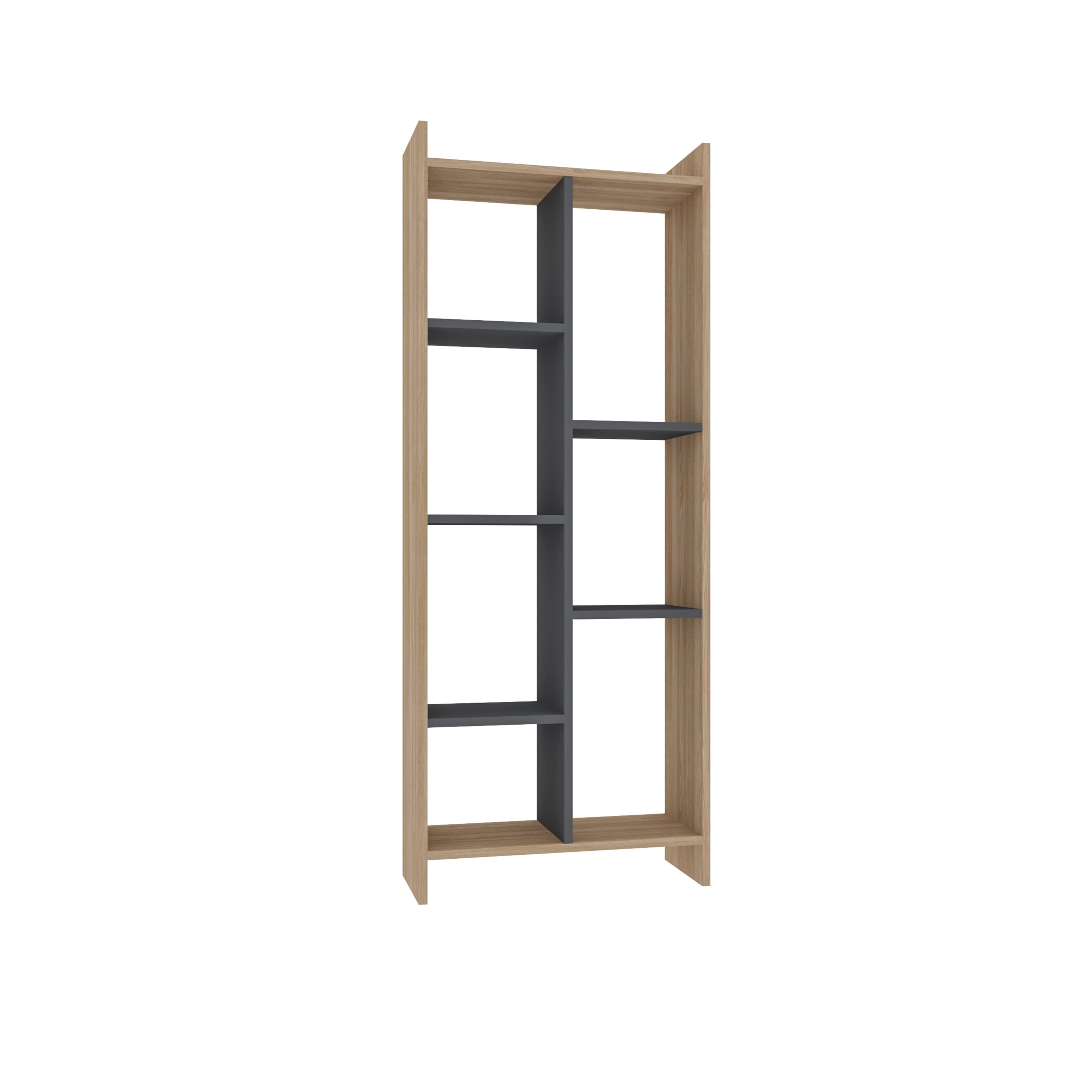 Ada Home Decor Eden 4 Tier Open Shelf Modern Bookcase, Anthracite/White