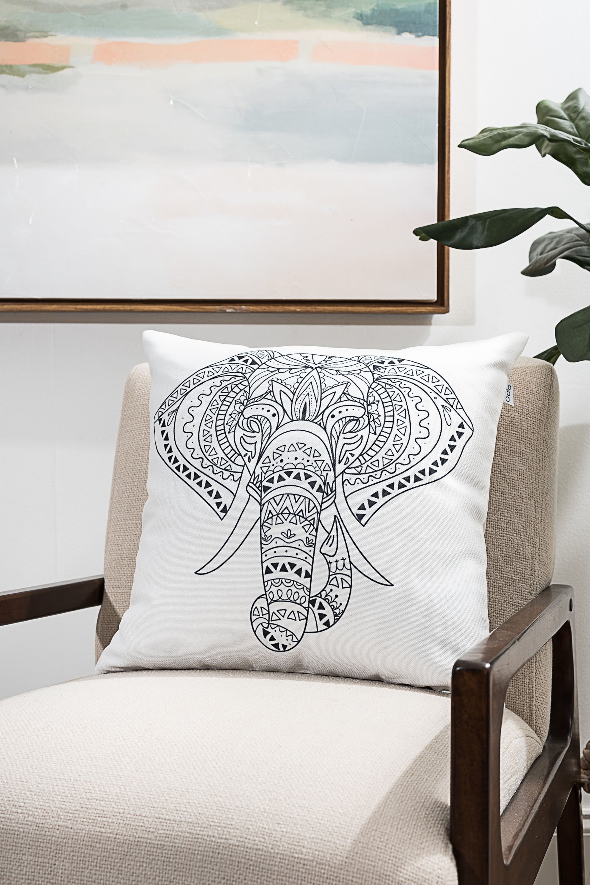 Ada Home Decor Elephant Contemporary Pillow
