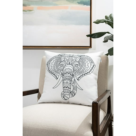 Ada Home Decor Elephant Contemporary Pillow