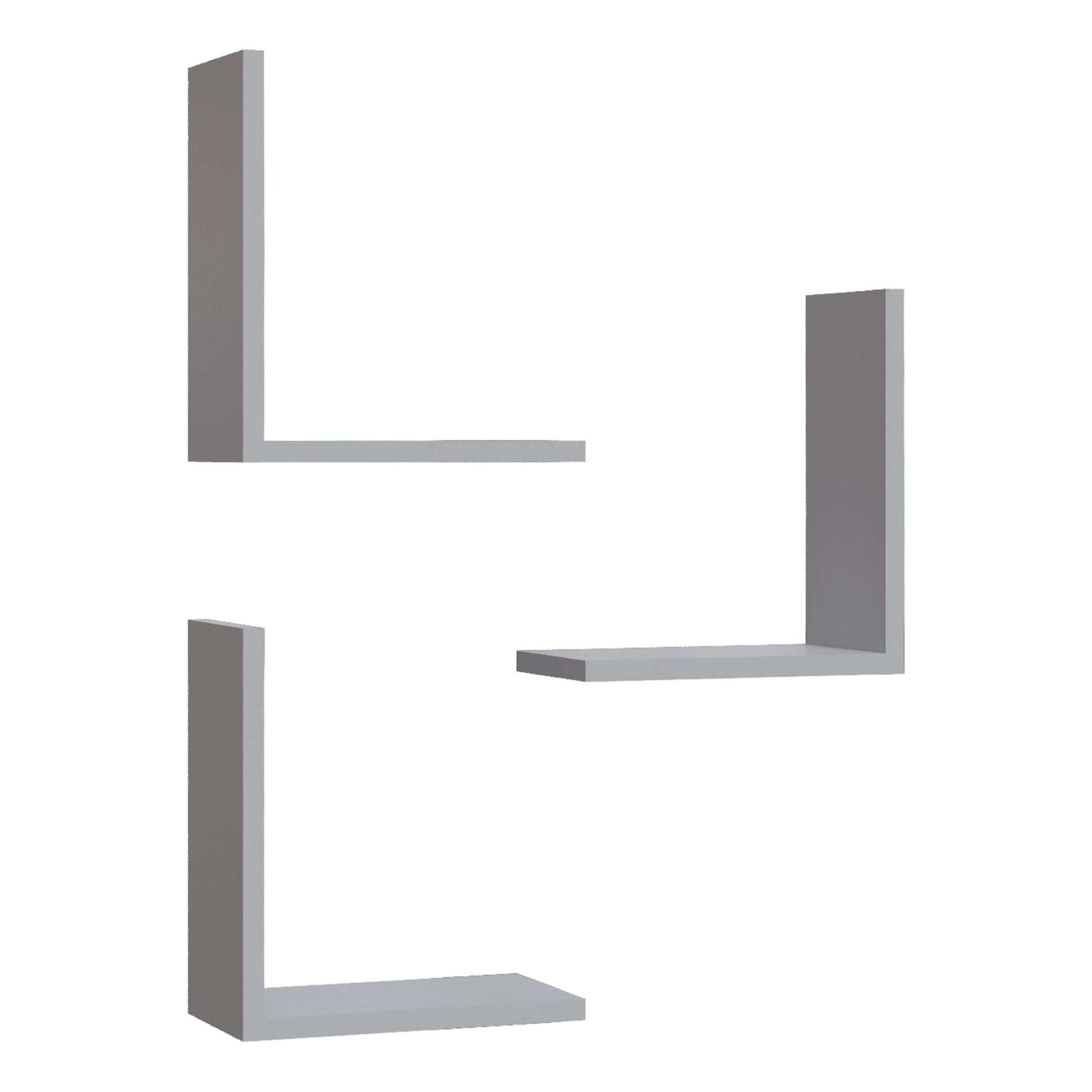 Ada Home Decor Furniture 11.8" 3 Tier White Wesley Modern Wall Shelf