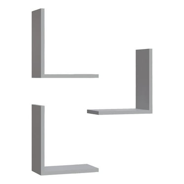 Ada Home Decor Furniture 11.8" 3 Tier White Wesley Modern Wall Shelf
