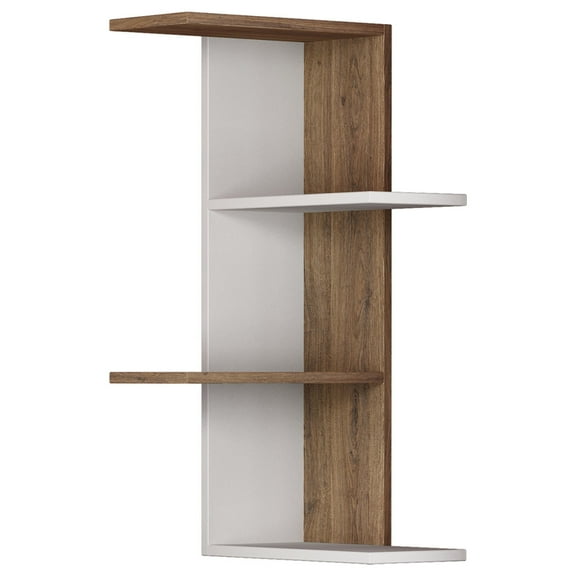 Ada Home Decor Furniture 16.54" 3 Tier White Bowcott Modern Wall Shelf