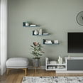 thumbnail image 1 of Ada Home Decor Furniture 19.69" 3 Tier Petrol Blue Washburn Modern Wall Shelf, 1 of 7