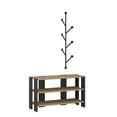 thumbnail image 1 of Ada Home Decor Furniture 2 Tier 8 Pair Oak Anthracite Rymill Modern Shoe Rack, 1 of 3