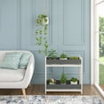 thumbnail image 1 of Ada Home Decor Furniture 2 Tier Ancient White Anthracite Pearson Modern Plant Stand, 1 of 7